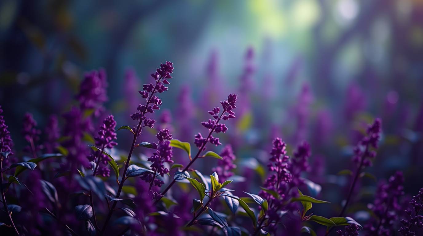 Abstract background of glowing natural and digital patterns intertwined.